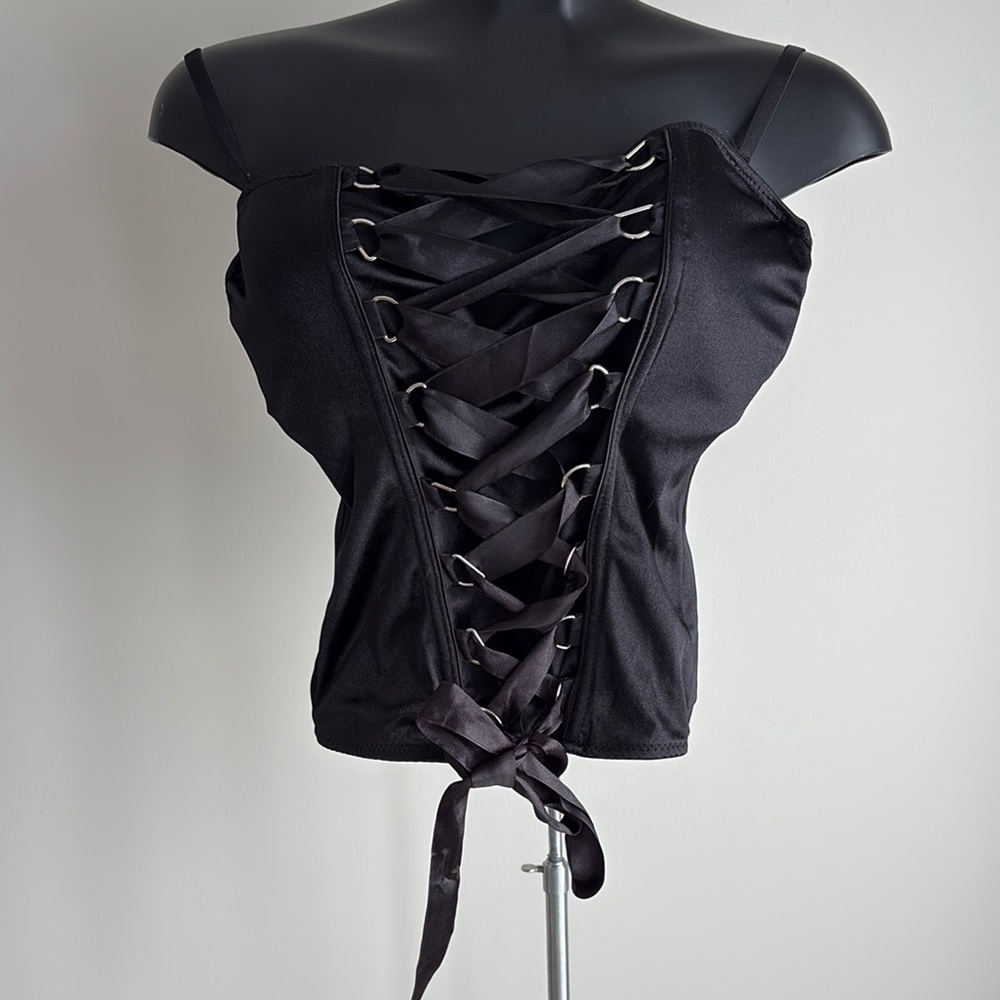 Spirit Black Lace-Up Intimate Top